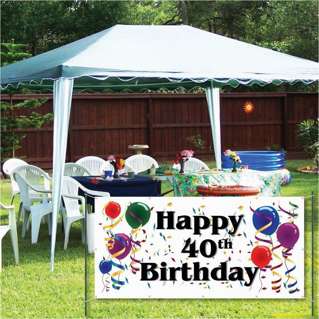 Happy Birthday Vinyl Banners Happy 40th Birthday 4 39 X 8 39 Vinyl Banner