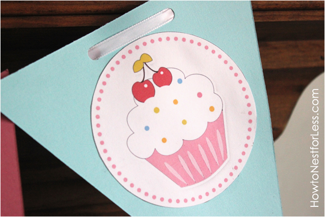 How to Make A Happy Birthday Banner Out Of Construction Paper Cupcake themed Birthday Party with Free Printables How