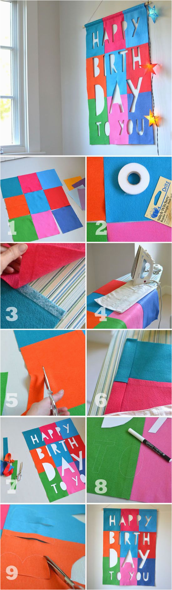 How to Make A Homemade Happy Birthday Banner Diy Felt Birthday Banner No Sew Diy Crafts Tutorials