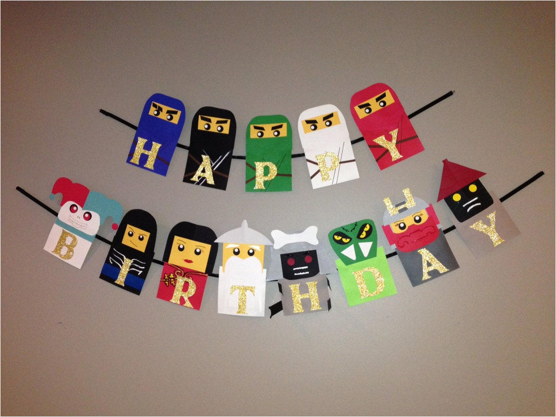 Lego Ninjago Happy Birthday Banner Lego Ninjago Birthday Banner Ninjago Birthday by