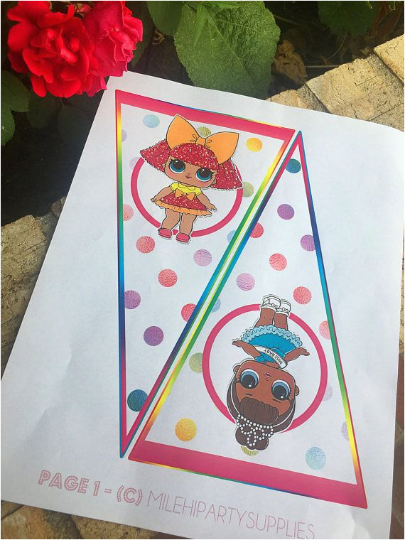 Lol Doll Happy Birthday Banner New Lol Surprise Doll Happy Birthday Party Banner Bunting