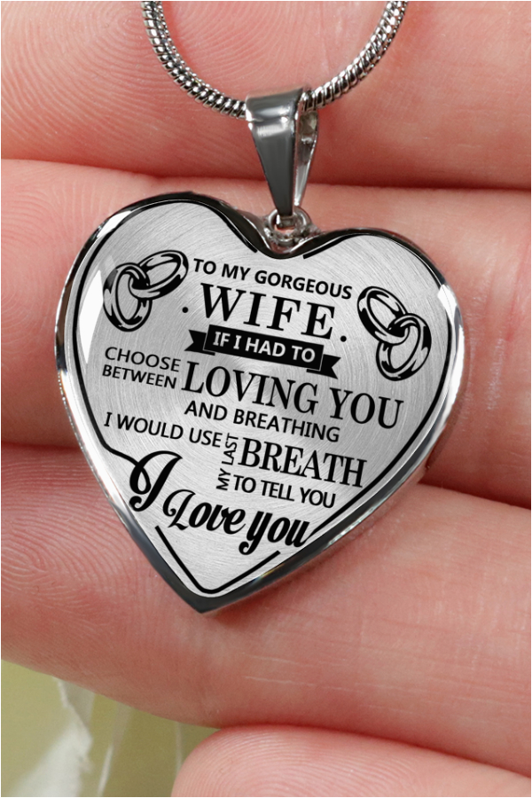 Luxury Birthday Gifts for Husband to My Gorgeous Wife I Love You Luxury Silver Necklace