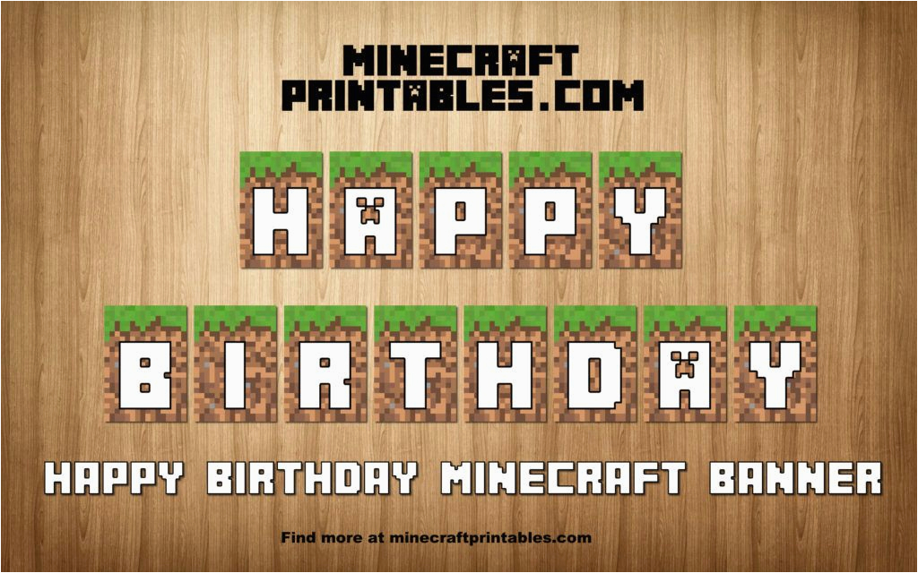 Minecraft Happy Birthday Banner Printable Free Birthday Banner Printable Minecraft Happy Birthday