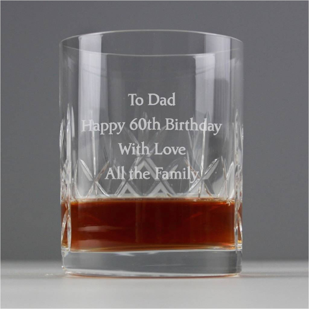 Not On the High Street 60th Birthday Gifts for Him Personalised Crystal Whisky Tumbler by Oli Zo