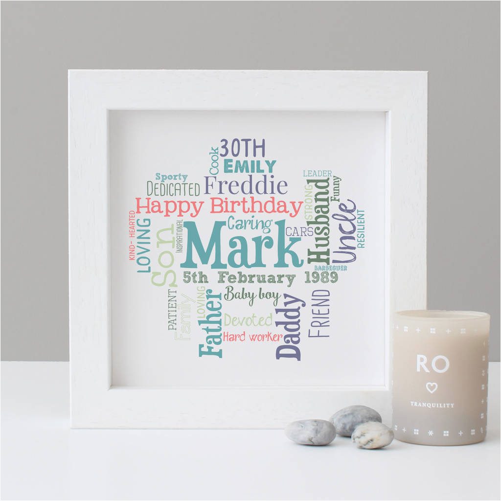 Personalised 30th Birthday Presents for Him Personalised 30th Birthday Gift for Him by Hope and Love