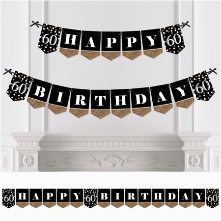 Personalized Happy Birthday Banner Walmart Adult 60th Birthday Gold Birthday Party Bunting Banner