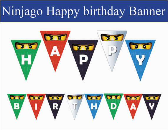 Personalized Lego Happy Birthday Banner Instant Dl Ninjago Happy Birthday Banner Non Persoalized
