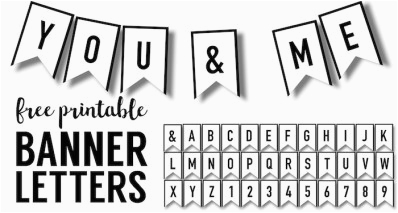 Printable Happy Birthday Banner Letters Black and White