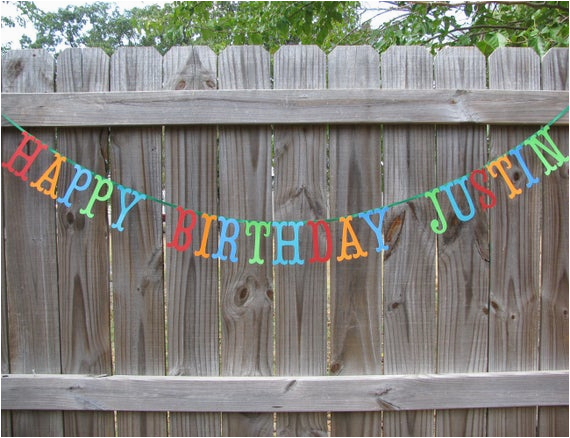 Small Happy Birthday Party Banner Personalized Happy Birthday Banner Made to order
