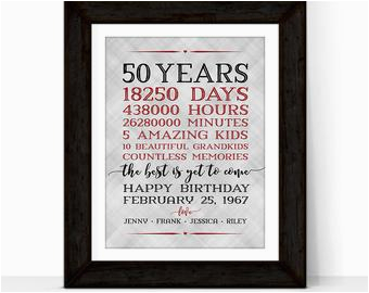 Special 50th Birthday Gift Ideas for Husband 50th Anniversary Gifts for Grandparents 50 Year Anniversary