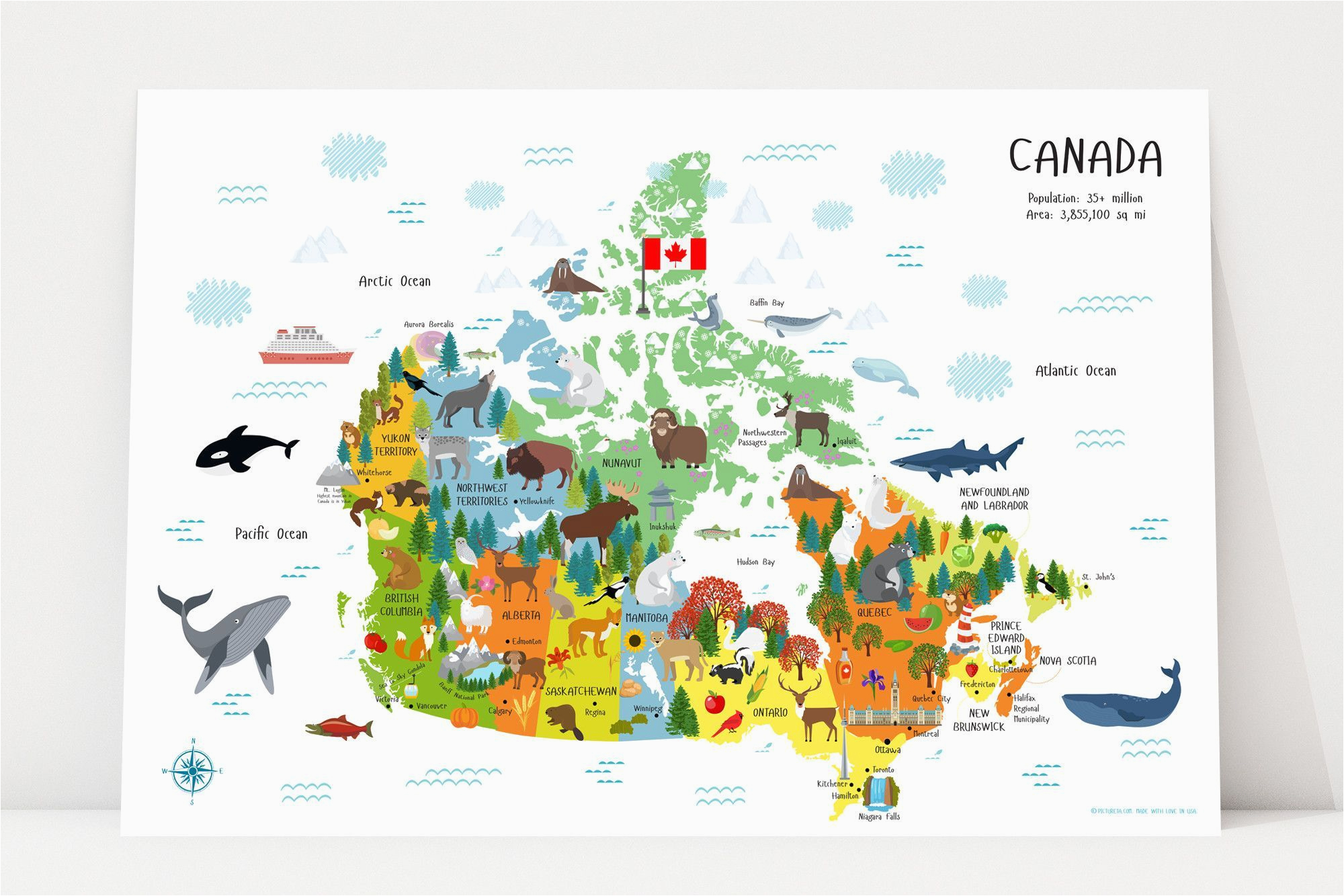 Unique Birthday Gifts for Him Canada Map Of Canada for Kids Poster Unique Baby Gift Unique Birthday Gifts for Him Canada Map Of Canada for Kids Poster Unique Baby Gift
