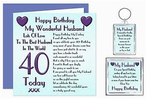 40th Birthday Gift Ideas for Husband Uk 40th Husband Happy Birthday Gift Set Card Keyring