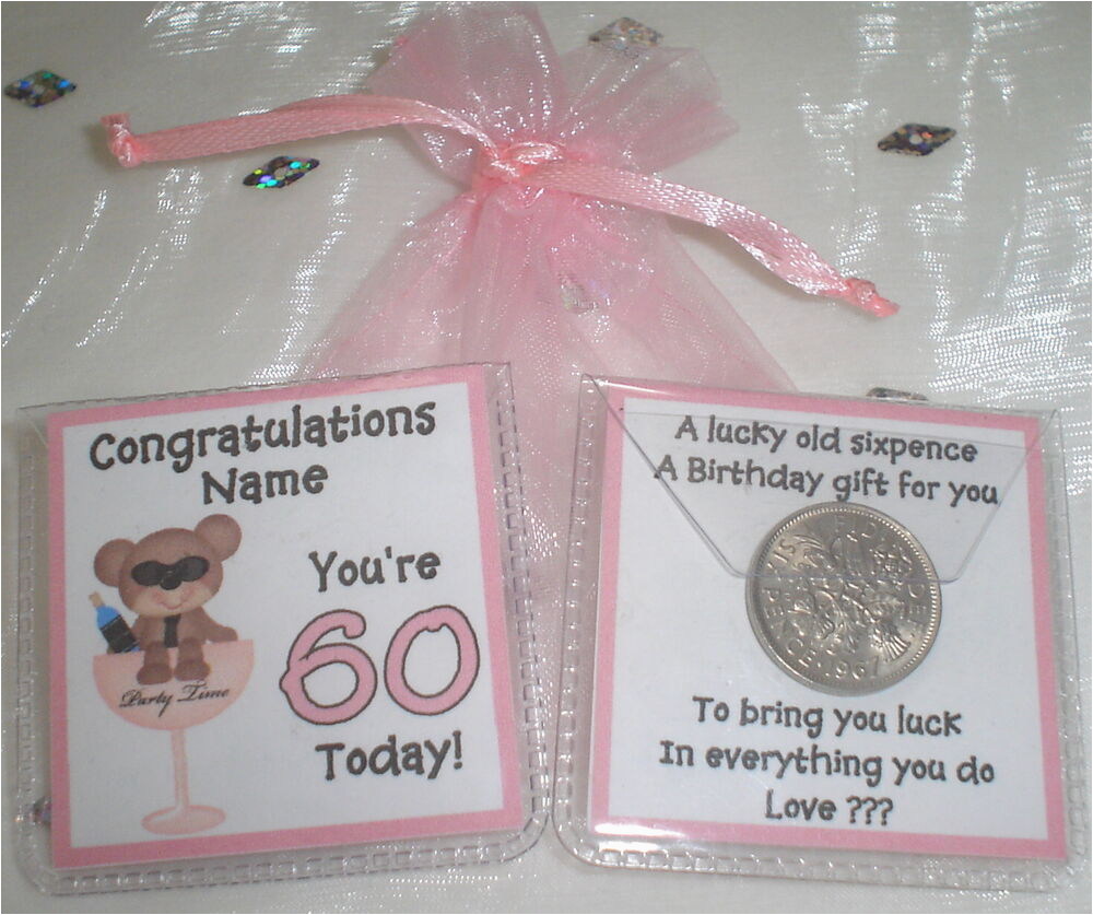 60th Birthday Gifts for Him Ebay Personalised Lucky Sixpence Womens 50th 60th Birthday Gift