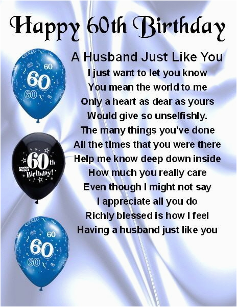 Best 60th Birthday Gifts for Husband Fridge Magnet Personalised Husband Poem 60th