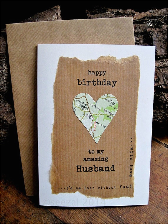 Birthday Gifts for Husband Etsy Birthday Card Husband Wife with Vintage Map Personalised Dad