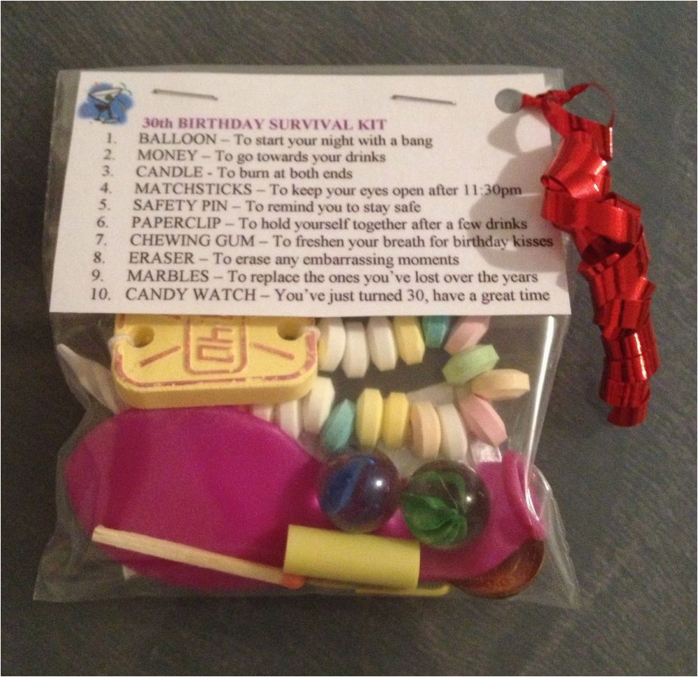 List Of 30 Birthday Gifts for Husband 30th Birthday Survival Kit Birthday Gift 30th Present for