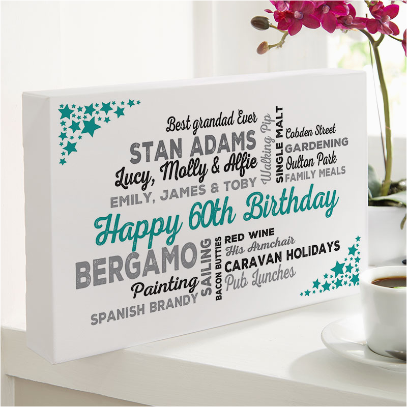 Personalised Birthday Gifts for Him Uk 60th Birthday Gift Of Personalised Typographic Art