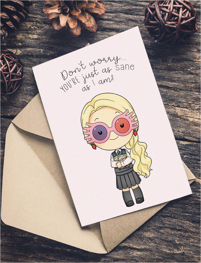 Postal Birthday Gifts for Him Luna Lovegood Harry Potter Greeting Card Happy Birthday or