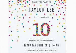 10 Year Old Boy Birthday Invitations Rainbow 10 Year Old Birthday Party 10th Birthday