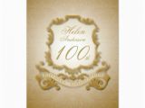 100 Birthday Invitation Cards 100th Birthday Celebration Custom Vintage Frame