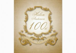 100 Birthday Invitation Cards 100th Birthday Celebration Custom Vintage Frame