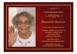 100 Birthday Invitation Wording 100th Birthday Party Invitations Add Your Photo 5 Quot X 7
