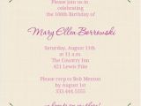 100 Birthday Invitation Wording Cream and Floral Set 100th Birthday Invitation 100th