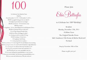 100 Birthday Invitation Wording Elsie Battaglia at Kevin Warnock