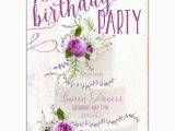 100 Birthday Invitation Wording Floral Bouquet Cake 100th Birthday Invitations Paperstyle