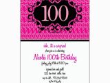100 Birthday Invitation Wording Milestone 100th Pink Floral Birthday Invitations Paperstyle