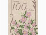 100th Birthday Card Ideas Floral 100th Birthday Greeting Card Zazzle Com