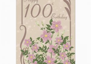 100th Birthday Card Ideas Floral 100th Birthday Greeting Card Zazzle Com