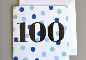 100th Birthday Gift Ideas for Him 100th Birthday Card for Him 100th 100 Hundredth Blue Etsy