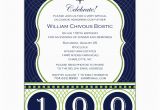 100th Birthday Invitation Wording Celebrate His Century 100th Birthday Invitations Paperstyle