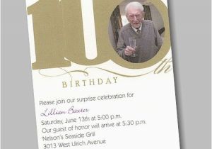 100th Birthday Invitation Wording Happy 100th Birthday Party Invitation Celebrating 100