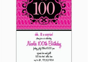 100th Birthday Invitation Wording Milestone 100th Pink Floral Birthday Invitations Paperstyle