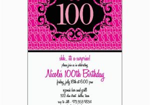 100th Birthday Invitation Wording Milestone 100th Pink Floral Birthday Invitations Paperstyle