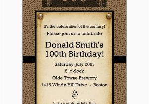 100th Birthday Invitation Wording Snakeskin Antique 100th Birthday Invitations Paperstyle