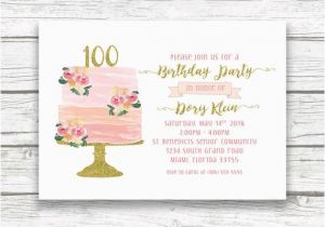 100th Birthday Invitations Ideas 100th Birthday Invitation Cake Birthday Invitation