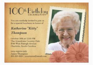 100th Birthday Invitations Ideas 100th Birthday Vintage Daisy Photo Invitations Zazzle