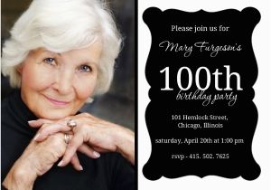 100th Birthday Invitations Ideas Elegant Black Frame 100th Birthday Invitation 100th