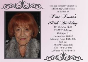 100th Birthday Party Invitation Wording 100th Birthday Birthday Party Invitations Printable or