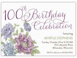 100th Birthday Party Invitation Wording southgate 100th Birthday Invitations Paperstyle
