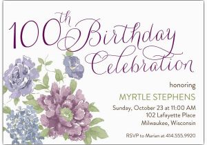 100th Birthday Party Invitation Wording southgate 100th Birthday Invitations Paperstyle