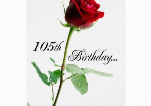 105th Birthday Card 105th Birthday Red Rose Card Zazzle