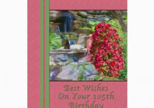 105th Birthday Card Birthday 105th Bougainvillea Birds Waterfall Card Zazzle