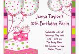 10th Birthday Invitation Quotes 10th Birthday Party Invitation Wording Cimvitation