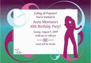 10th Birthday Invitation Quotes 10th Birthday Party Invitations Cimvitation