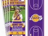 12 Los Angeles Lakers Birthday Ticket Invitations Invitations 12 Los Angeles Lakers Custom Birthday Party Ticket Invitations