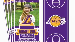 12 Los Angeles Lakers Birthday Ticket Invitations Invitations 12 Los Angeles Lakers Custom Birthday Party Ticket Invitations